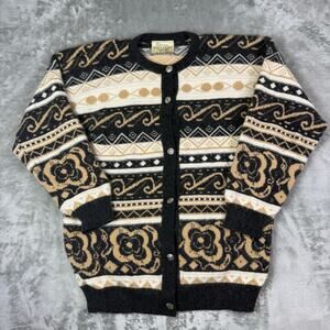 VTG Woolcraft Angora Lambswool cardigan sweater New Zealand made mens L